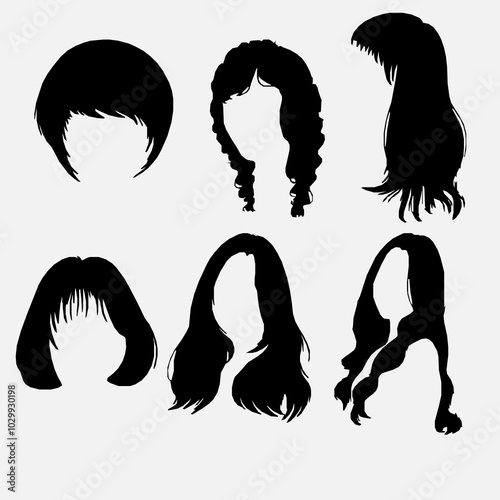 silhouette of a girl with long hair