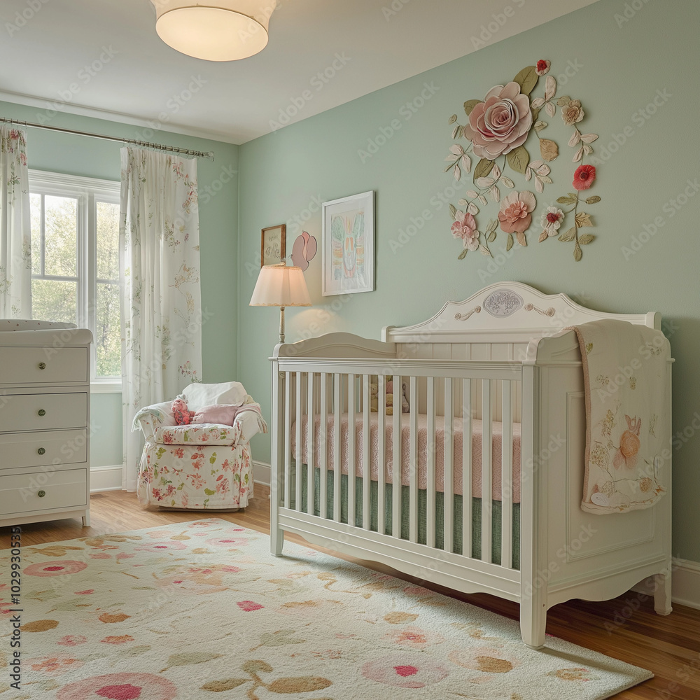 Minty Fresh: A Pastel-Colored Nursery with Soft Mint Green Walls Minty Fresh: A Pastel-Colored Nursery with Soft Mint Green Walls