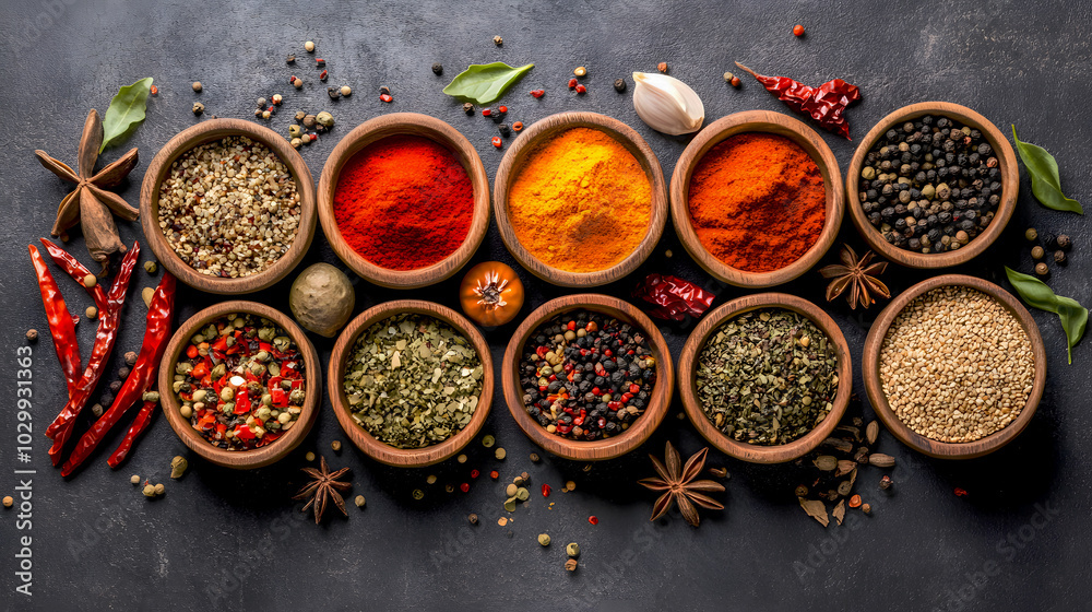Fototapeta premium Importance of Menu Diversification with Spices