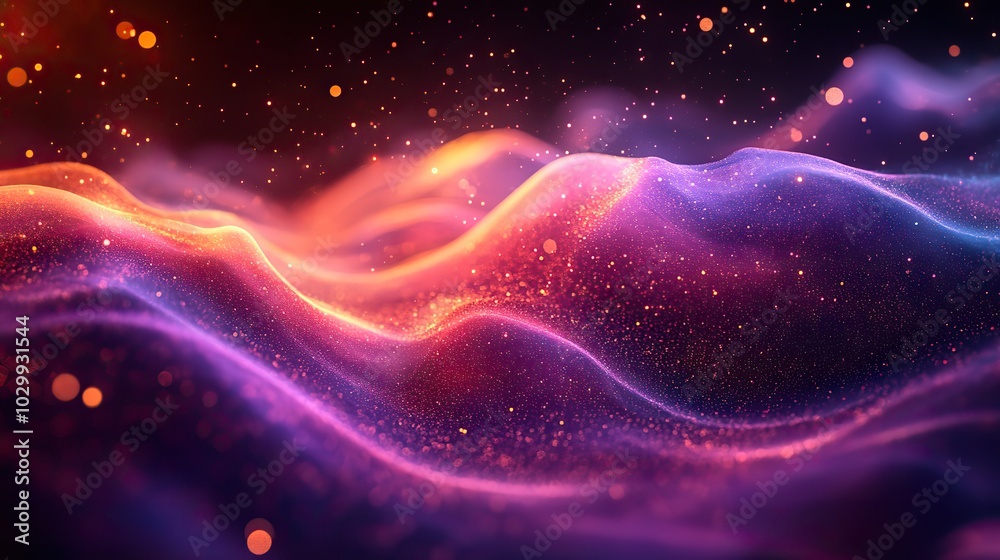 A modern abstract background features glowing purple waves for a futuristic aesthetic. A modern abstract background features glowing purple waves for a futuristic aesthetic.