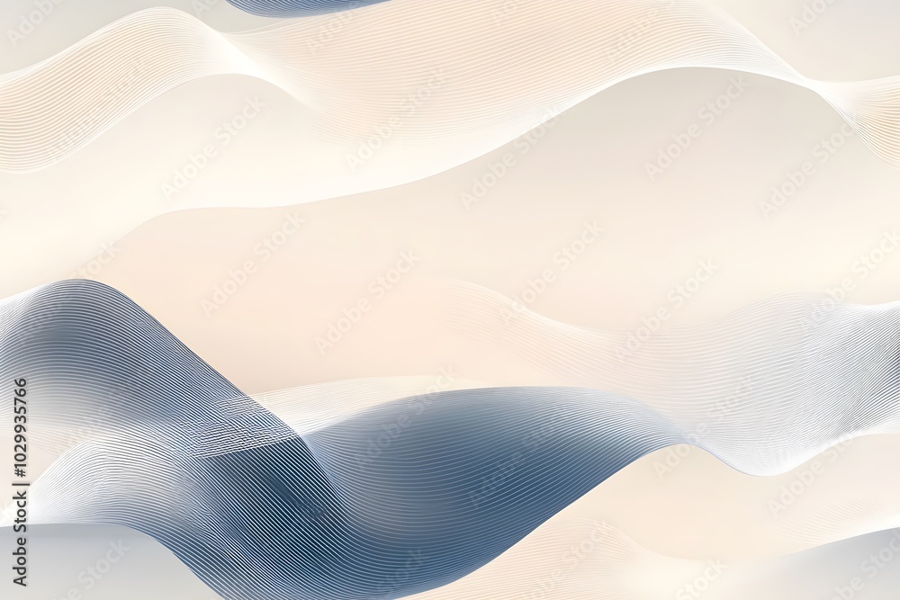Seamless Patterns, Serene minimalist backdrop featuring gentle flowing lines, creating a tranquil and harmonious atmosphere for creative projects Seamless Patterns, Serene minimalist backdrop featuring gentle flowing lines, creating a tranquil and harmonious atmosphere for creative projects