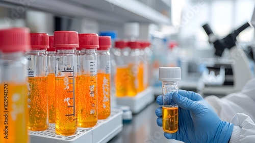 Bottles of Limulus Amebocyte Lysate LAL in a Laboratory Setting photo