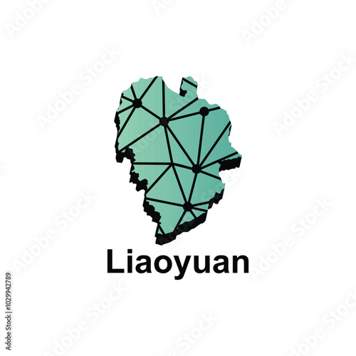 Liaoyuan map. vector map of China capital Country technology style design, illustration template on white background photo