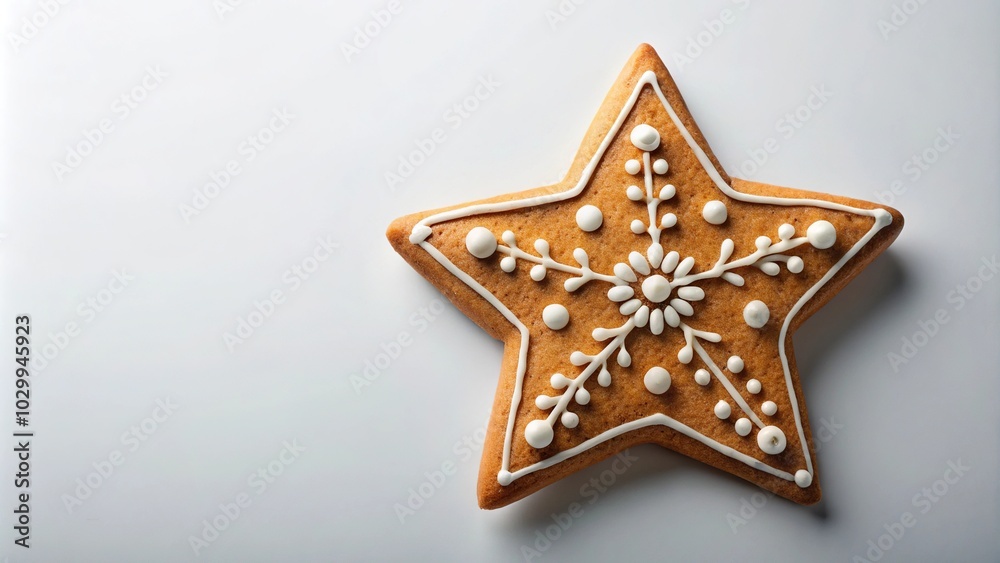 Starry gingerbread cookie on a plate Starry gingerbread cookie on a plate