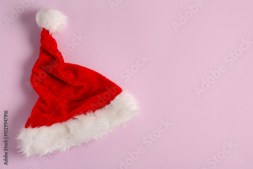Red santa claus hat with wh...