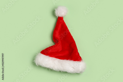 Red santa claus hat with wh...