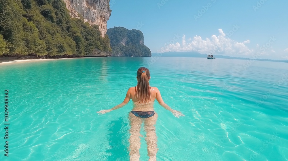 woman in the sea,generated ai woman in the sea,generated ai