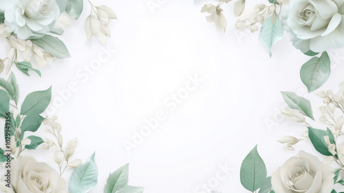Ultra-Realistic Floral Frame with Dainty Blooms and Greenery for Decorative Purposes