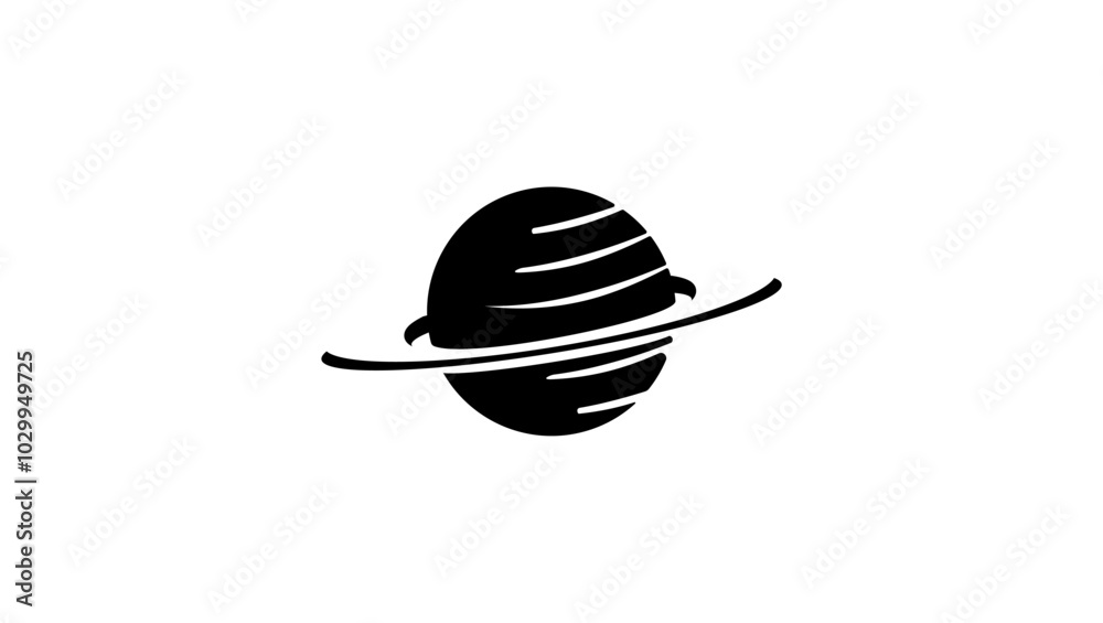saturn emblem, black isolated silhouette saturn emblem, black isolated silhouette