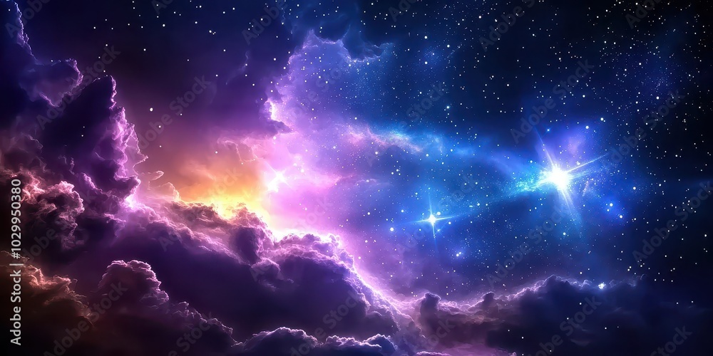 Mysterious galaxy space background featuring dark nebula clouds and twinkling stars, creating a deep space atmosphere. Mysterious galaxy space background featuring dark nebula clouds and twinkling stars, creating a deep space atmosphere.