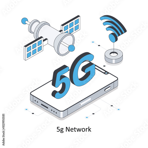 5G Network   Isometric stock illustration. EPS File stock illustration