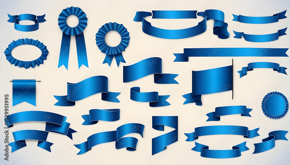 Blue satin ribbon Gift box with a bow on a white background Blue satin ribbon Gift box with a bow on a white background