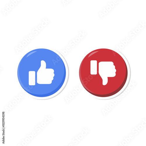Like and dislike icons. 3D vector icons of likes and dislikes. For websites, mobile apps and social media. Vector illustration.