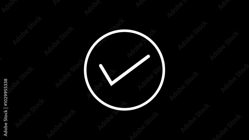 tick mark icon animated on a circle with smooth motion, perfect for confirmation signs, approval indicators, user interfaces and verification symbols tick mark icon animated on a circle with smooth motion, perfect for confirmation signs, approval indicators, user interfaces and verification symbols