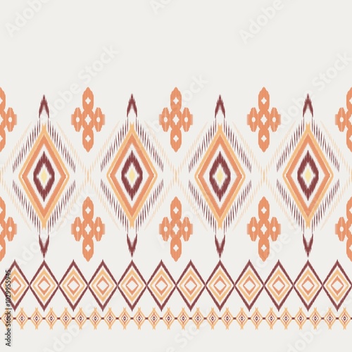 Obraz na płótnie Thai ethnic traditional seamless pattern on background. w salonie