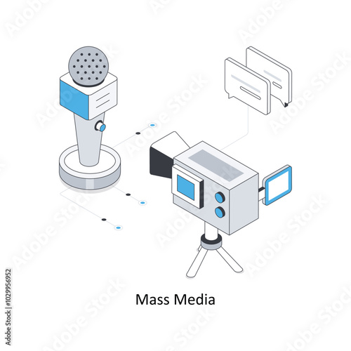 Mass Media  Isometric stock illustration. EPS File stock illustration