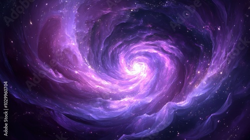 Violet galaxy swirling in deep space