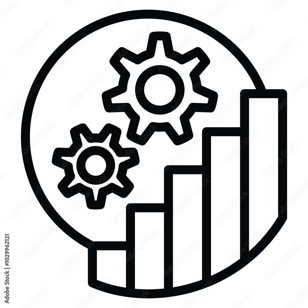 development gear icon line vector illustration development gear icon line vector illustration