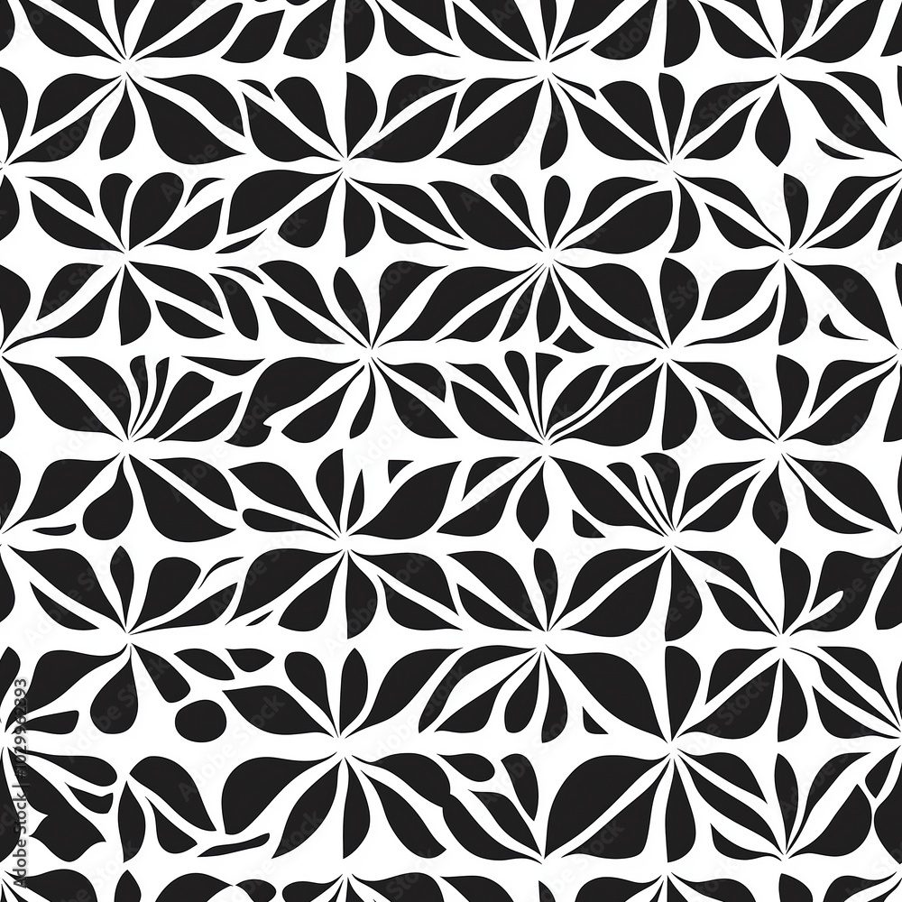 Elegant Asanoha Seamless Pattern in Black and White Elegant Asanoha Seamless Pattern in Black and White