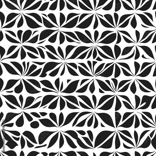 Elegant Asanoha Seamless Pattern in Black and White