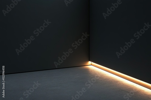 led illumination of a black wall