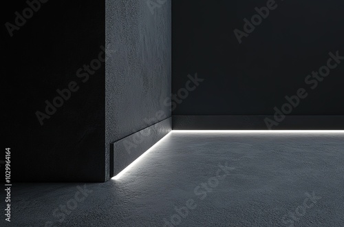 led illumination of a black wall