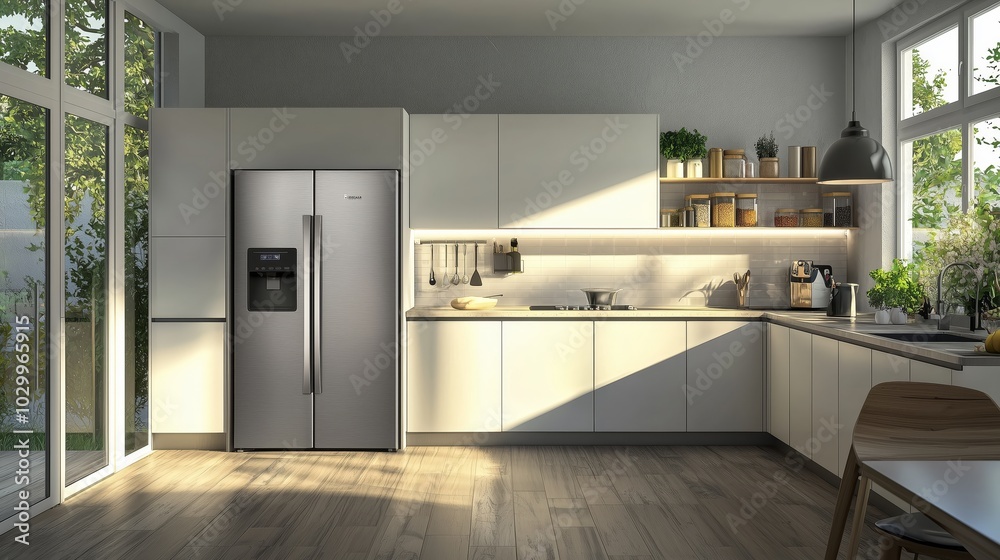 Modern High-End Kitchen with New Appliances Modern High-End Kitchen with New Appliances