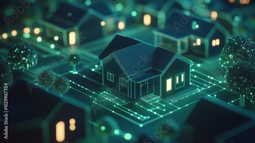 Protecting your personal information in smart homes is important. This concept focuses on how to keep your internet-connected devices safe from cyberattacks.low poly wireframe.