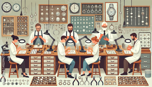 Concept vector illustration related to manufacturing