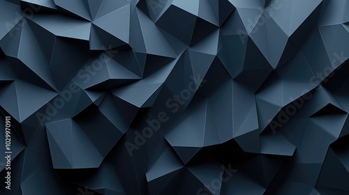 Wide abstract banner with dark blue tones and futuristic geometric shapes, creating a professional and clean design.