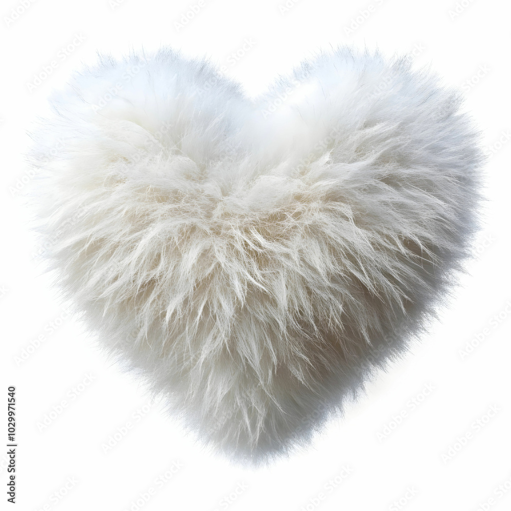 charming heart shape in fluffy white on a pure white background charming heart shape in fluffy white on a pure white background