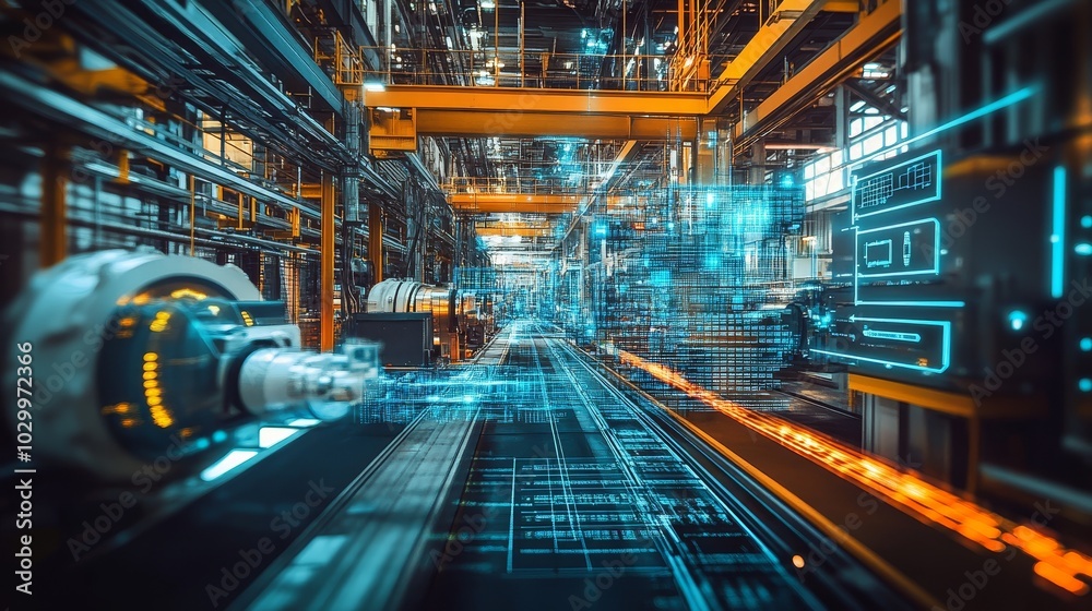 Advanced manufacturing technology within a modern industrial facility Advanced manufacturing technology within a modern industrial facility