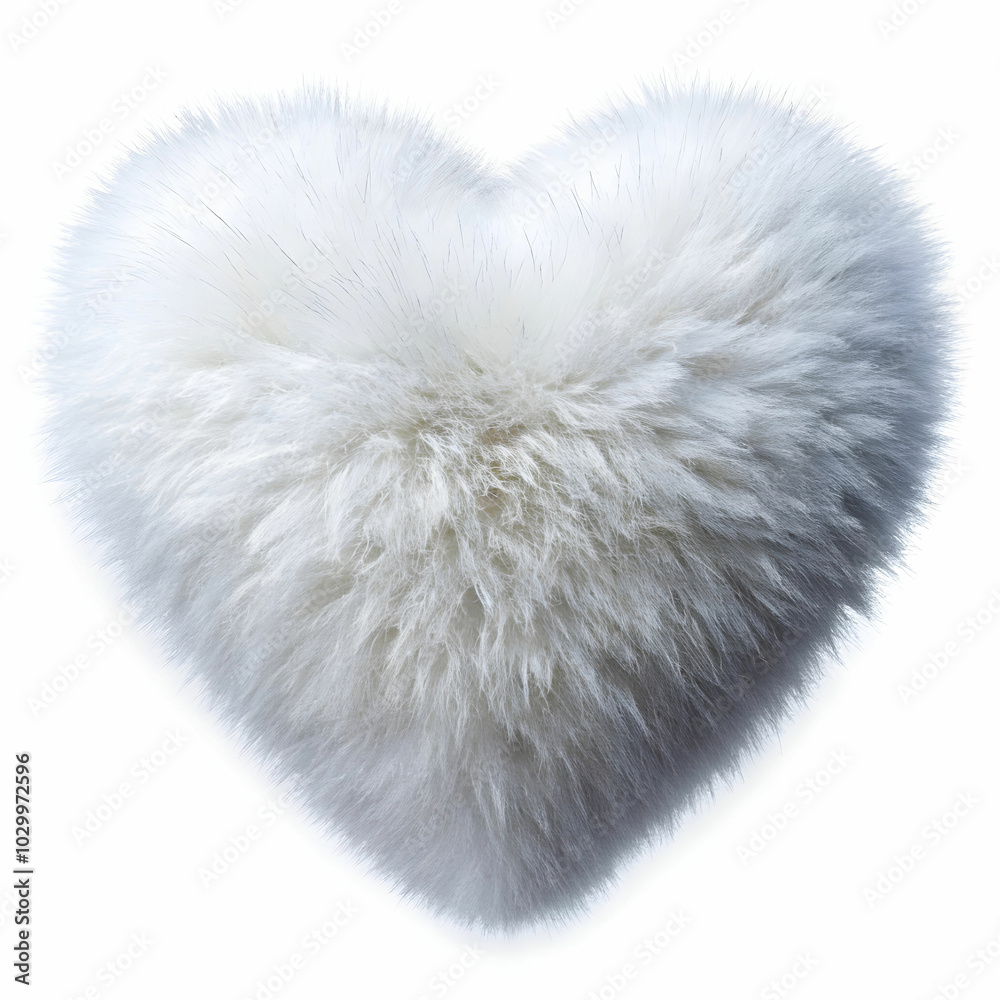charming heart shape in fluffy white on a pure white background charming heart shape in fluffy white on a pure white background