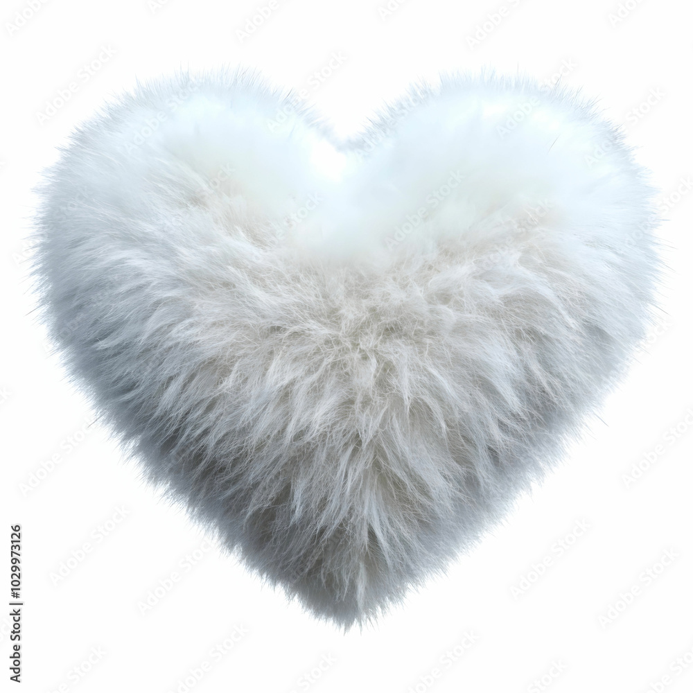 charming heart shape in fluffy white on a pure white background charming heart shape in fluffy white on a pure white background