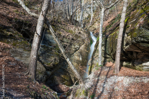 Amazing scenery by the little waterfall of Kagia, Panagitsa village, Pella, Greece photo