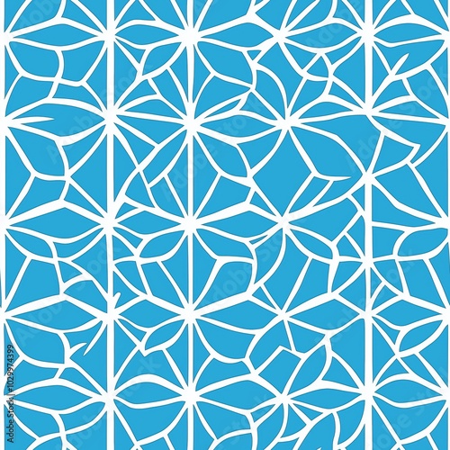 Serene Asanoha Pattern in Blue and White Design