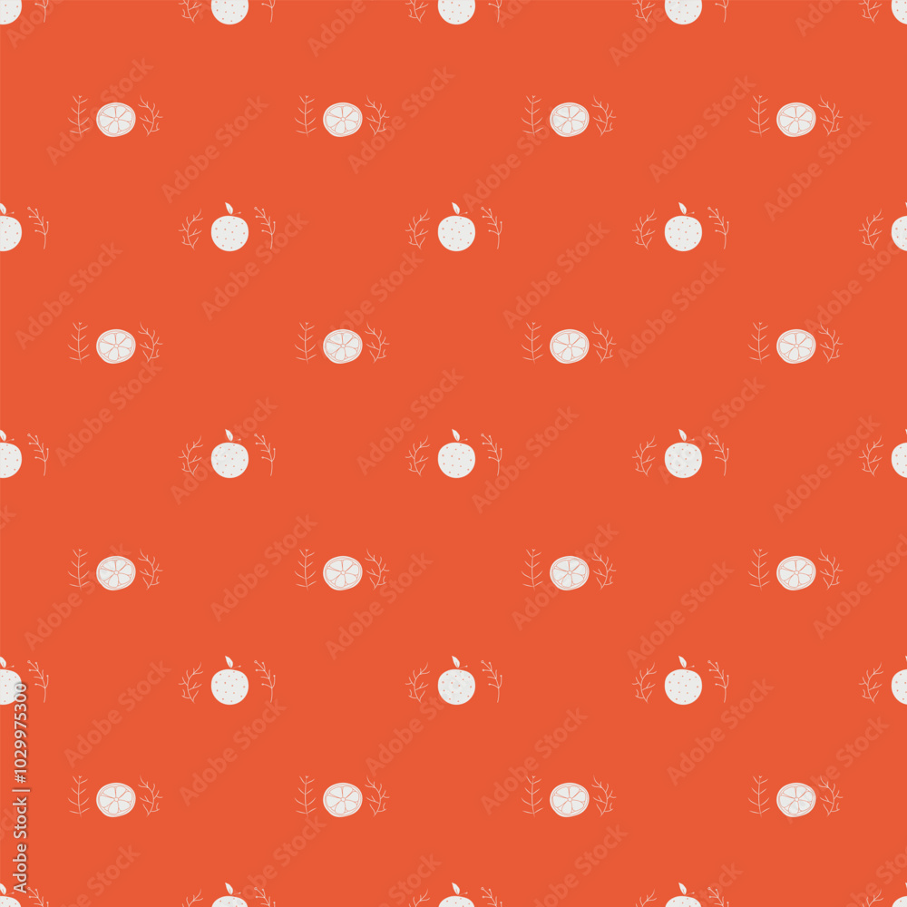 Seamless christmas pattern. New year background. Colored illustration with christmas icons