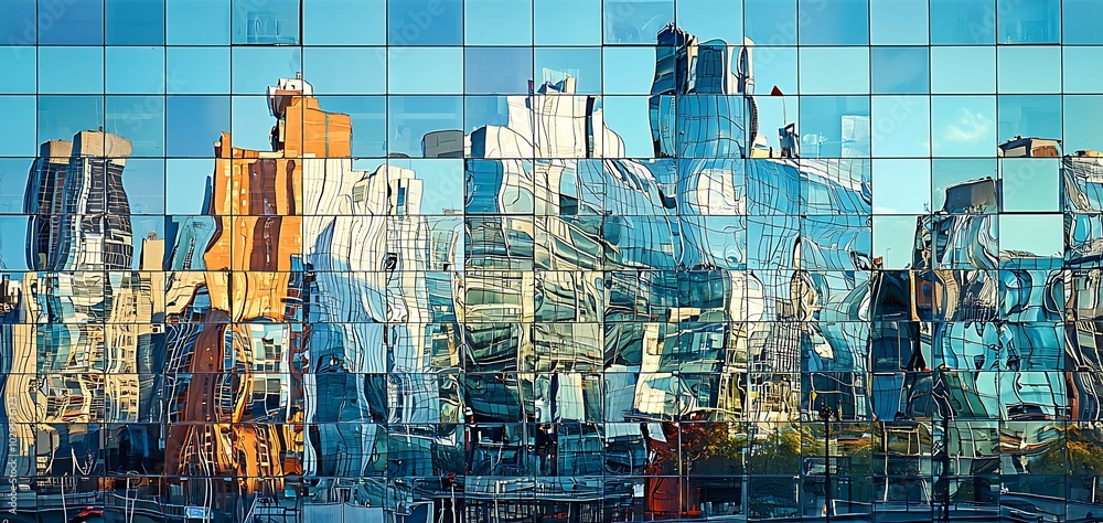 Abstract Reflections of Urban Glass Buildings