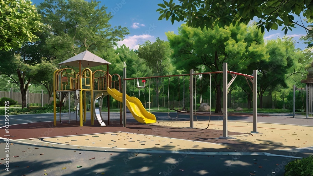 lush green park, outdoor play land,slide,joyful swing,Playful Swing in the Park,Adventure Zone lush green park, outdoor play land,slide,joyful swing,Playful Swing in the Park,Adventure Zone