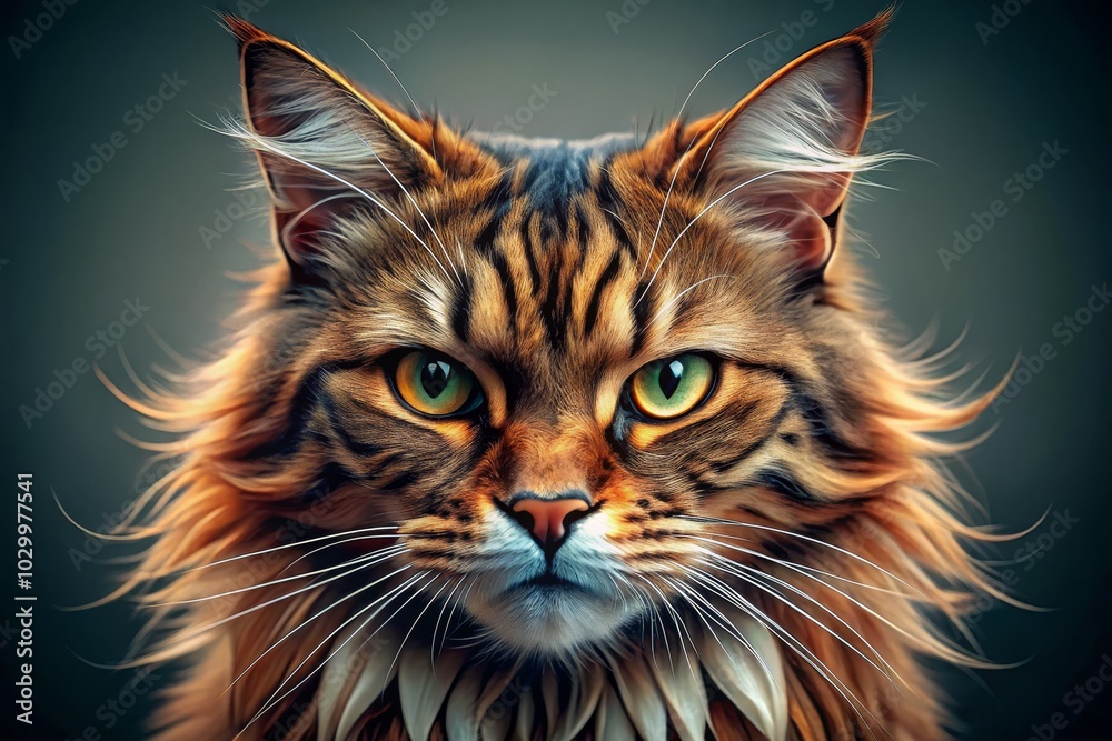 Fototapeta premium Majestic Feline Portrait with Intense Gaze