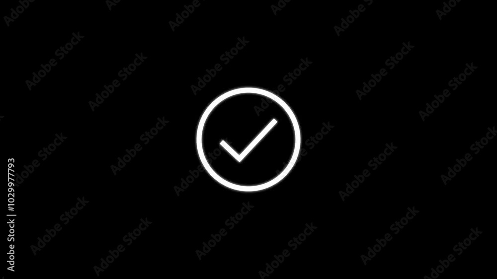 check mark icon with circle animated on black background animation check mark icon with circle animated on black background animation