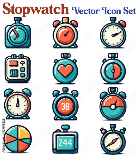 Stopwatch vector Icon Set