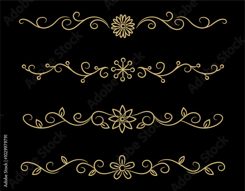 Ornament divider collection vector art