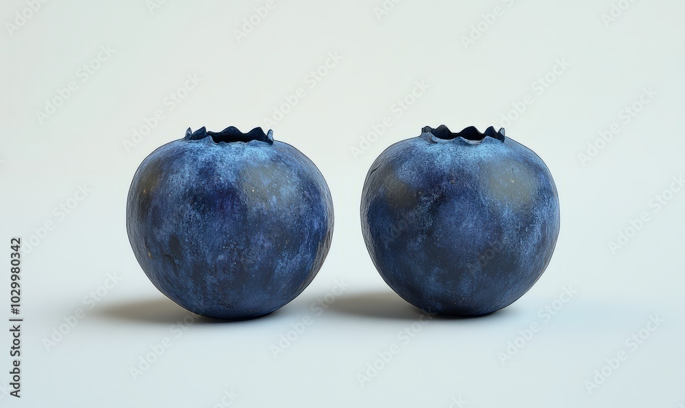 Two blueberries are shown side by side Two blueberries are shown side by side