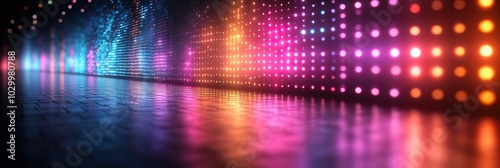 Wallpaper Mural A black background is lit up by lights in pink, purple, blue, and green. Torontodigital.ca