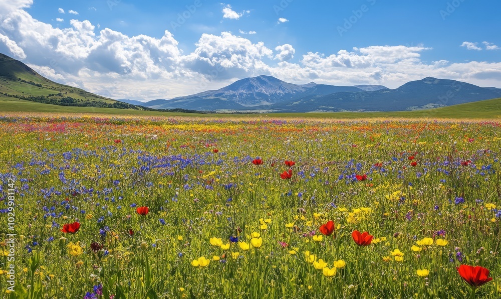Wildflower fields in spring Wildflower fields in spring