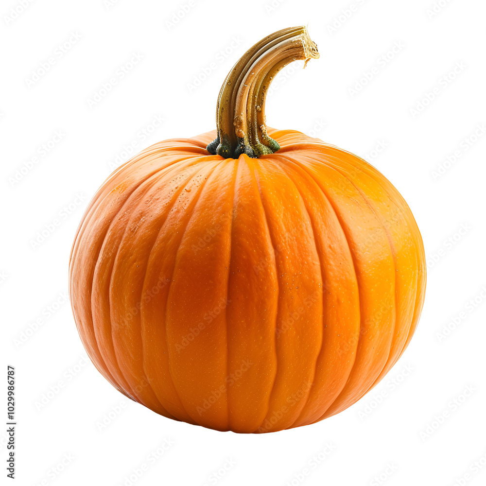 Obraz premium Single Orange Pumpkin Isolated Black Background