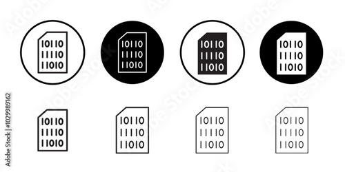 Binary code icon Outline vector for web ui