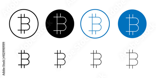 Bitcoin Icon Outline vector for web ui