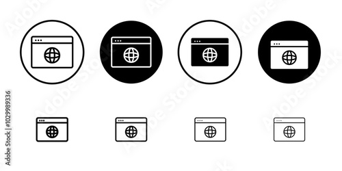 Browser icon Outline vector for web ui